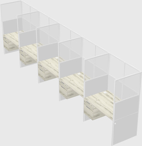 Shared rectangular cubicle