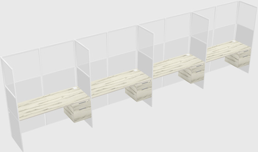 Shared rectangular cubicle