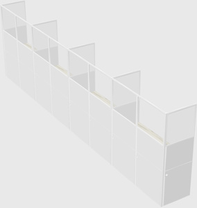 Shared rectangular cubicle