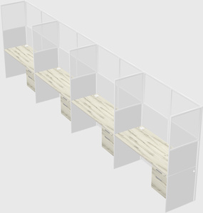 Shared rectangular cubicle