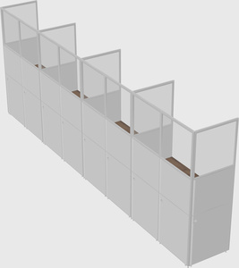 Shared rectangular cubicle