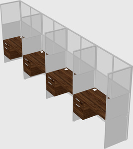 Shared rectangular cubicle