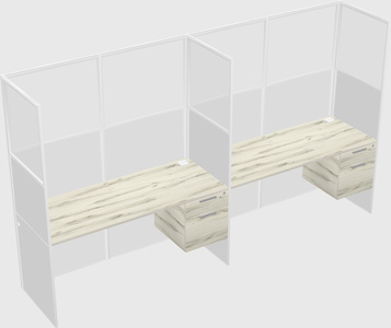 Shared rectangular cubicle