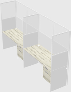 Shared rectangular cubicle
