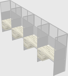 Shared rectangular cubicle