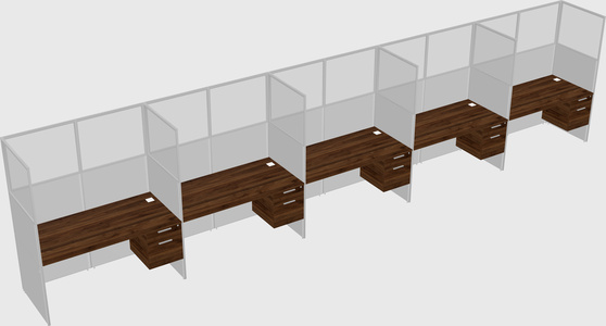 Shared rectangular cubicle