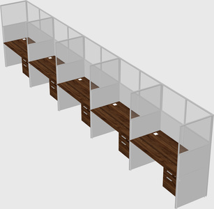Shared rectangular cubicle
