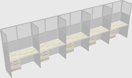 Shared rectangular cubicle