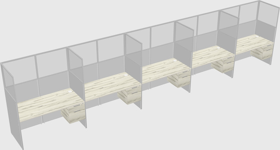 Shared rectangular cubicle