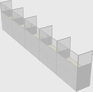 Shared rectangular cubicle