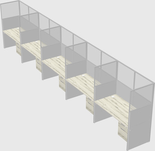 Shared rectangular cubicle