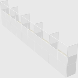 Shared rectangular cubicle