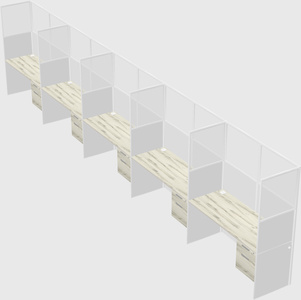 Shared rectangular cubicle