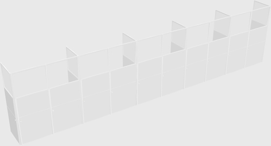 Shared rectangular cubicle