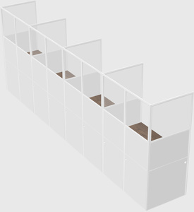 Shared rectangular cubicle