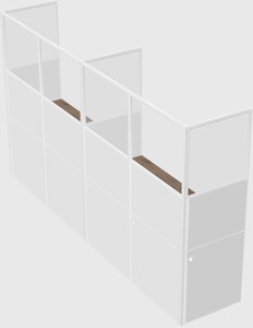 Shared rectangular cubicle