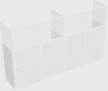 Shared rectangular cubicle