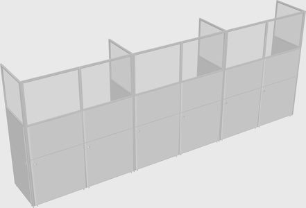 Shared rectangular cubicle