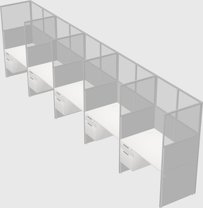 Shared rectangular cubicle