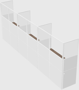 Shared rectangular cubicle