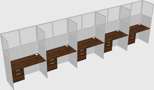 Shared rectangular cubicle