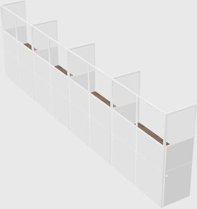 Shared rectangular cubicle