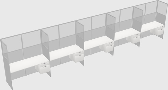 Shared rectangular cubicle