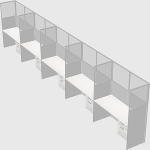 Shared rectangular cubicle