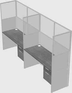 Shared rectangular cubicle