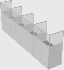 Shared rectangular cubicle