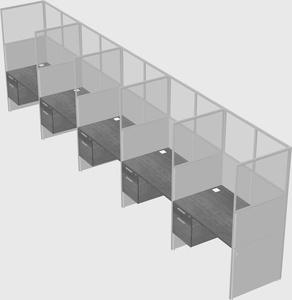 Shared rectangular cubicle