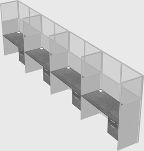 Shared rectangular cubicle