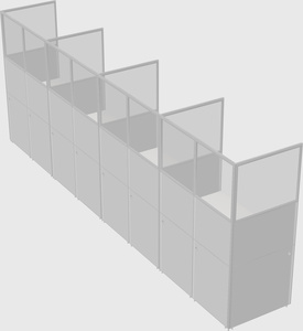 Shared rectangular cubicle