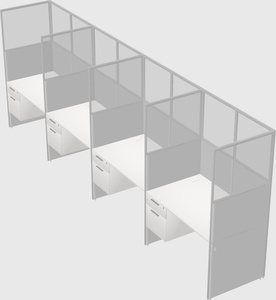 Shared rectangular cubicle