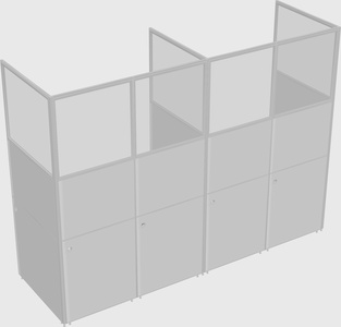 Shared rectangular cubicle