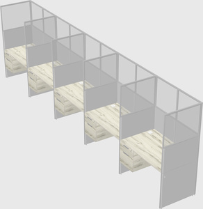 Shared rectangular cubicle
