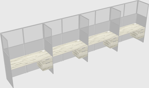 Shared rectangular cubicle