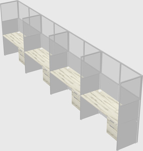 Shared rectangular cubicle