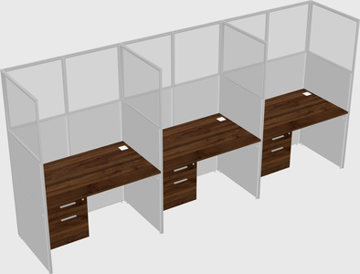 Shared rectangular cubicle