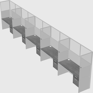 Shared rectangular cubicle