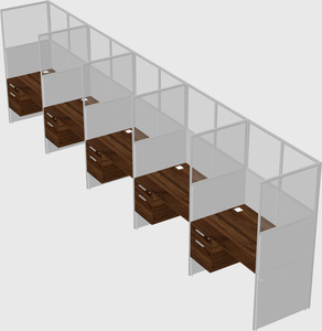 Shared rectangular cubicle