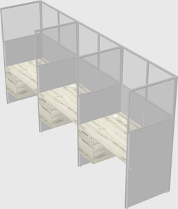 Shared rectangular cubicle