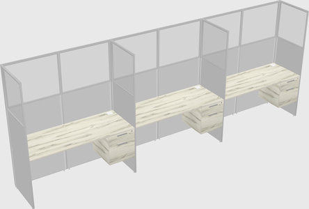 Shared rectangular cubicle