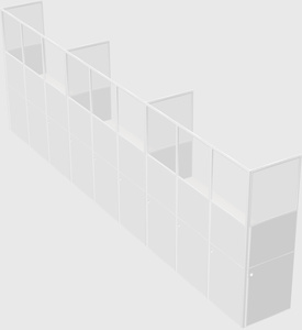 Shared rectangular cubicle