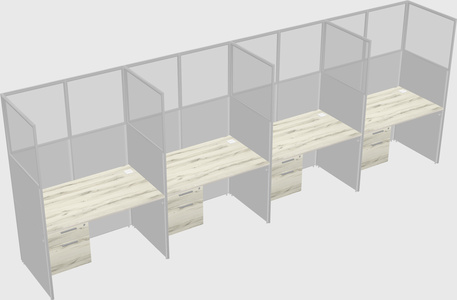 Shared rectangular cubicle