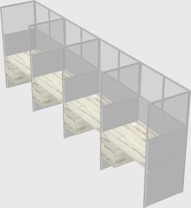 Shared rectangular cubicle
