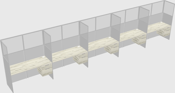 Shared rectangular cubicle