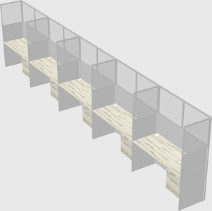 Shared rectangular cubicle