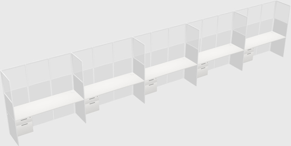 Shared rectangular cubicle