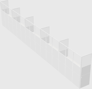Shared rectangular cubicle